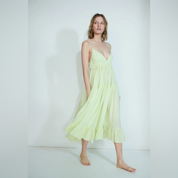 Loup Charmount Cariño Midi Sundress in Salmon Pink - Picture 10 of 11